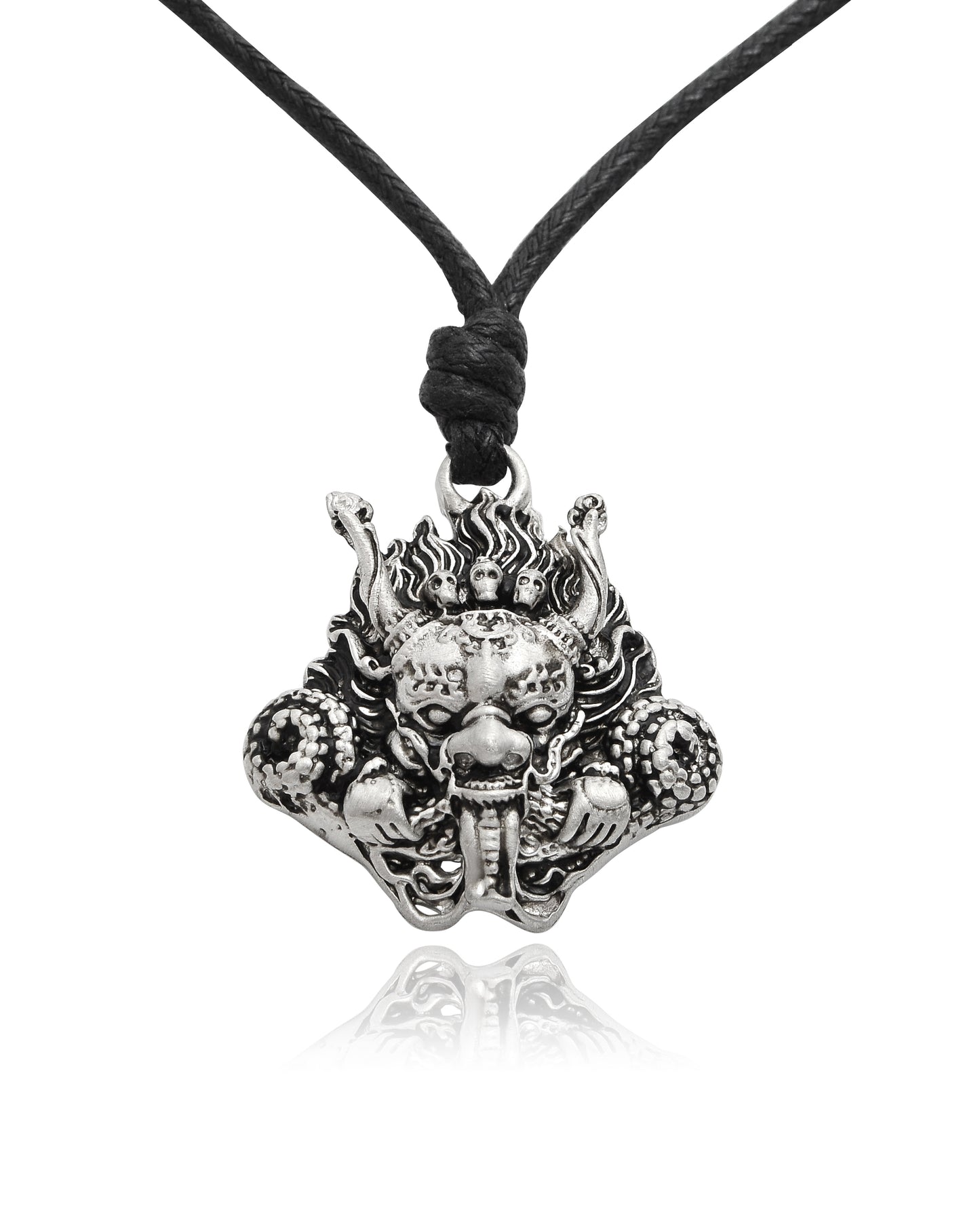 Japanese Hannya Mask 92.5 Sterling Silver Pewter Brass Necklace Pendant Jewelry