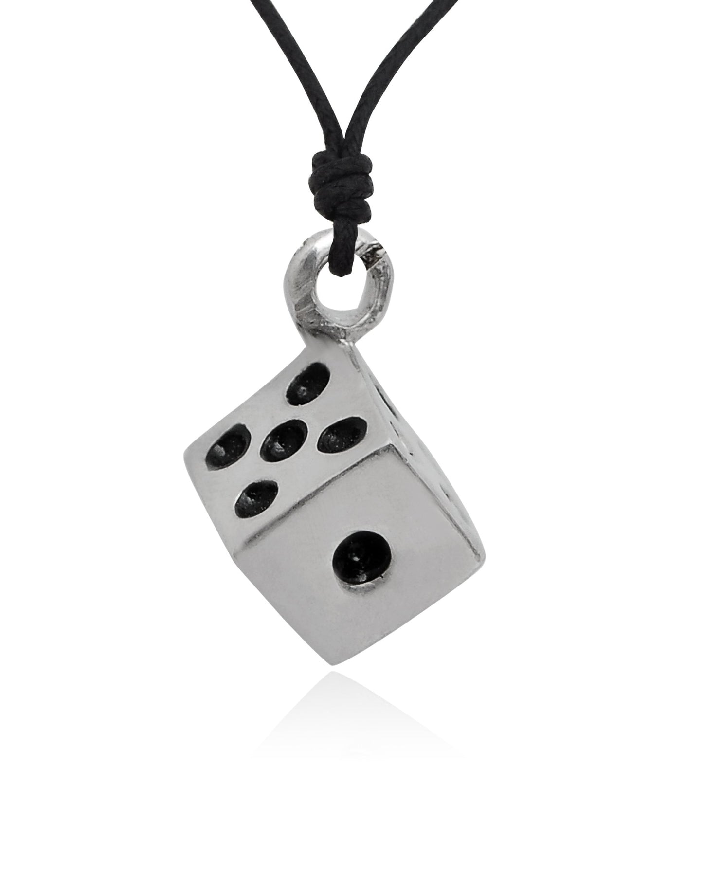 Dice Gambler 92.5 Sterling Silver Pewter Charm Necklace Pendant Jewelry