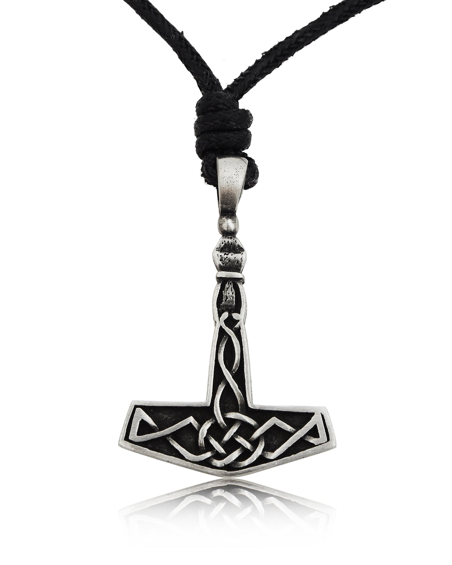 God's Hammer Silver Pewter Charm Necklace Pendant Jewelry