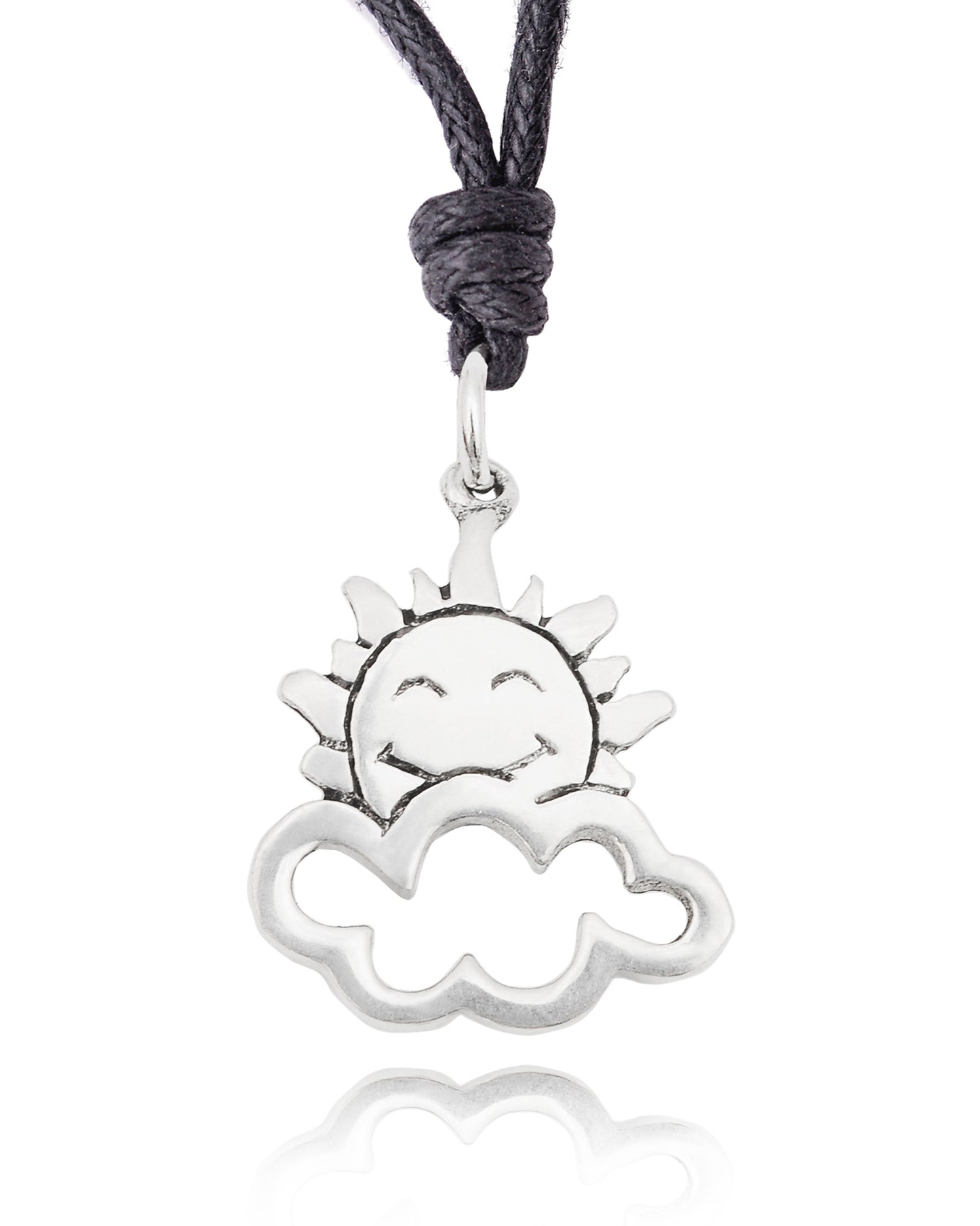 Sun Rises Silver Pewter Charm Necklace Pendant Jewelry