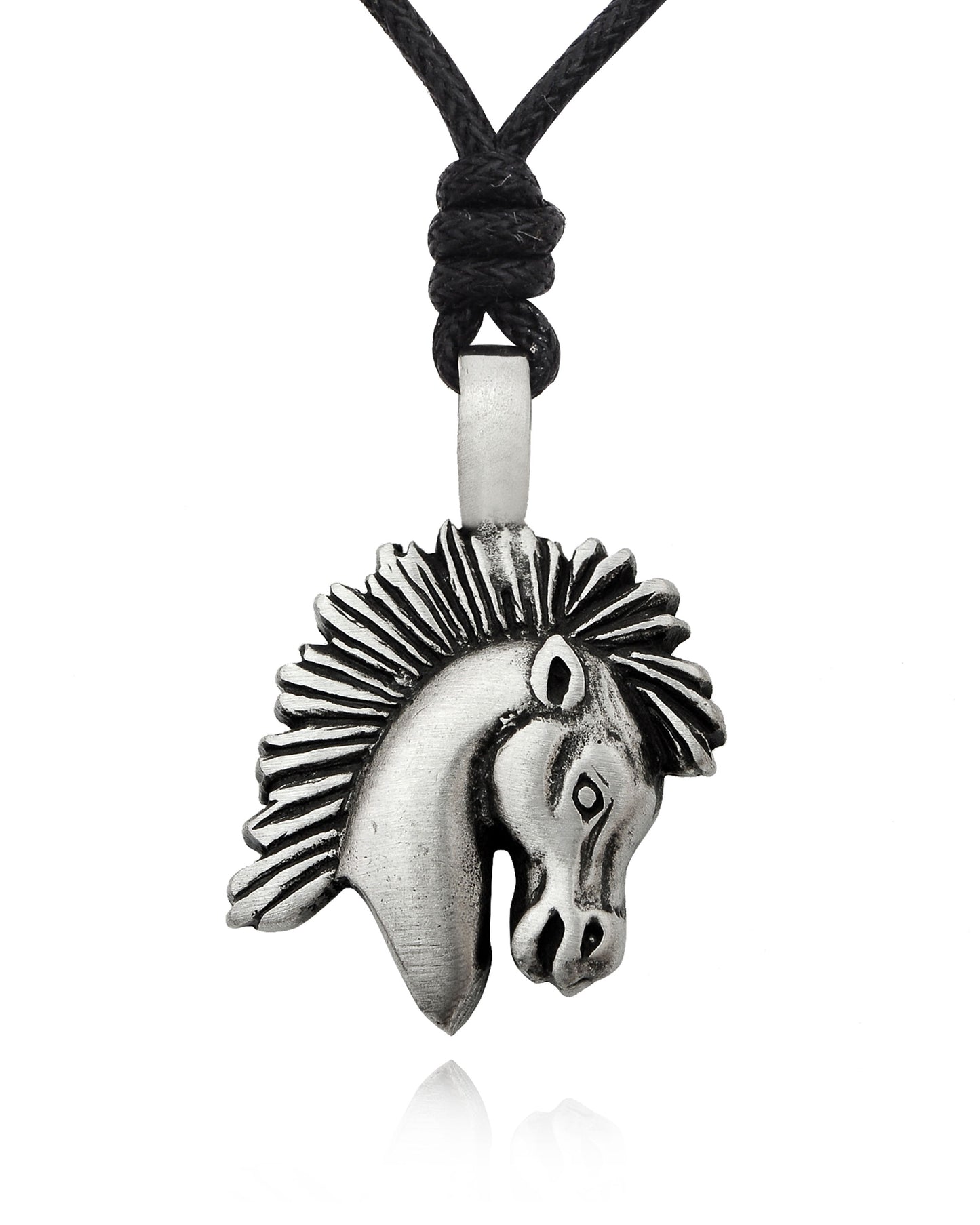 New Horse Head Silver Pewter Charm Gold Brass Necklace Pendant Jewelry