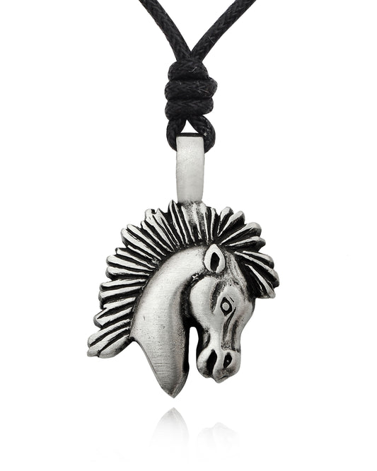 New Horse Head Silver Pewter Gold Brass Necklace Pendant Jewelry