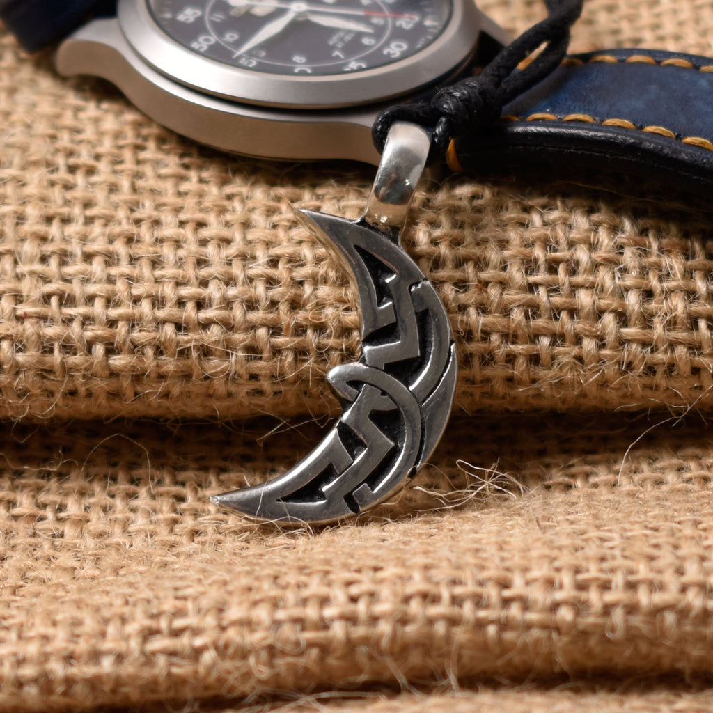 New Celtic Moon Silver Pewter Gold Brass Necklace Pendant Jewelry