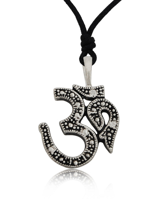 Ohm Aum Om Handcrafted Silver Pewter Charm Necklace Pendant Jewelry