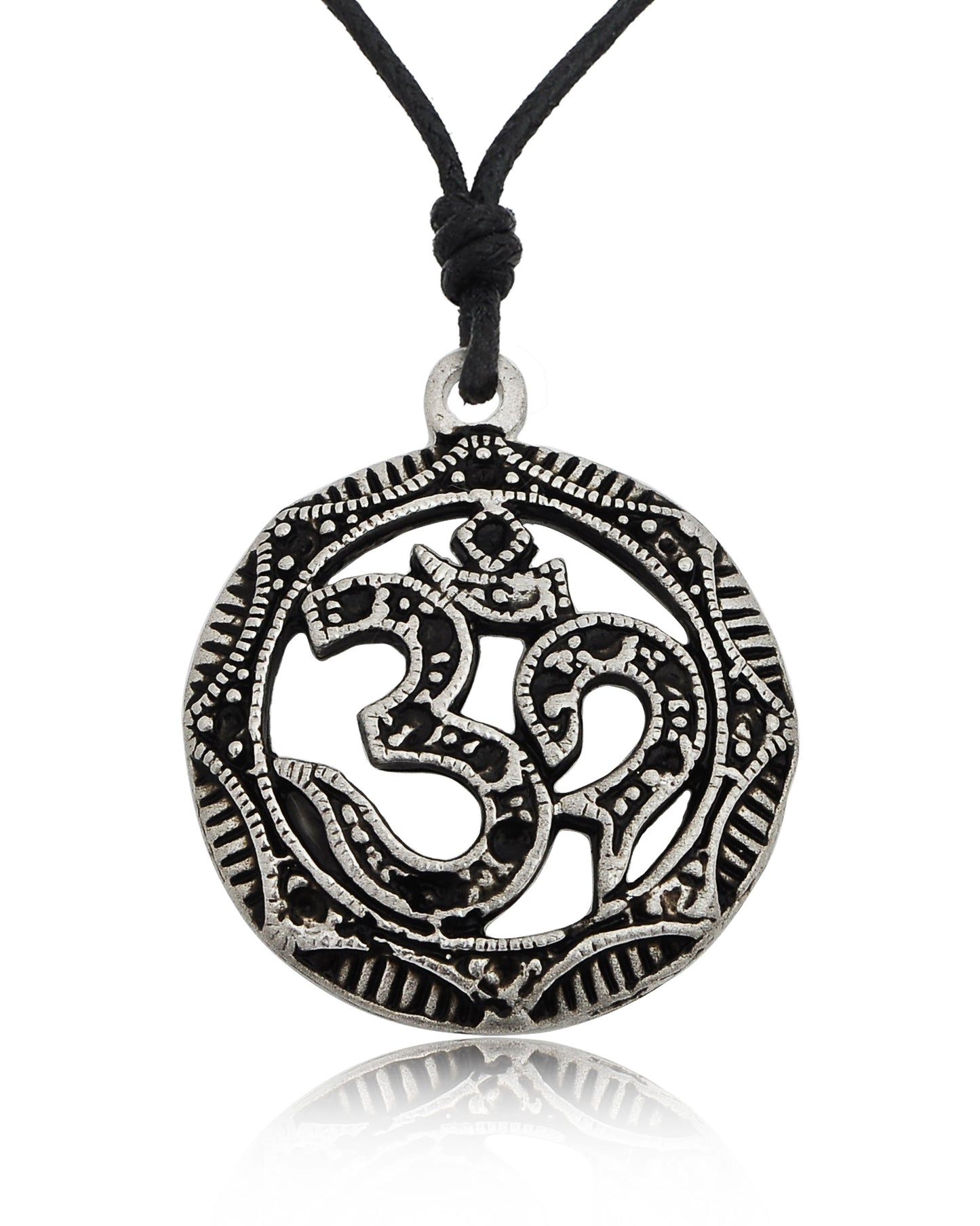 Ohm Aum Om Handcrafted Silver Pewter Brass Charm Necklace Pendant Jewelry