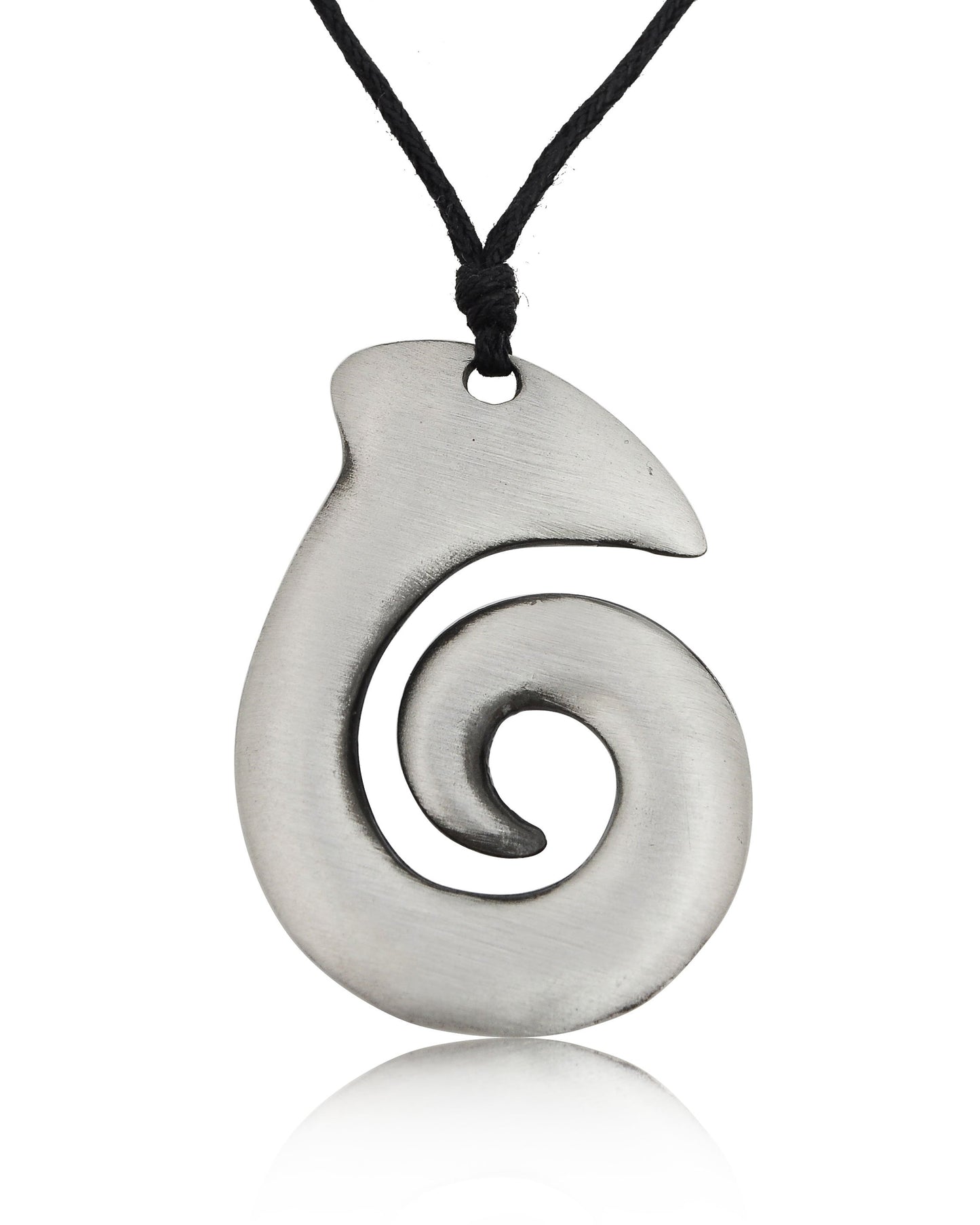 Maori Koru Silver Pewter Charm Necklace Pendant Jewelry