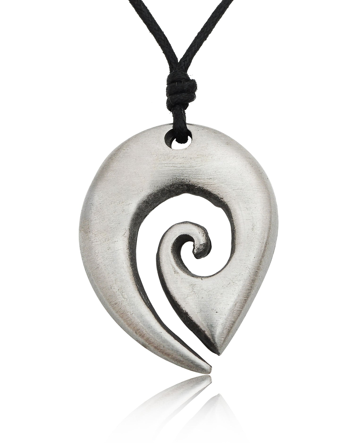 Flawless New Maori Fishing Hook Silver Pewter Charm Necklace