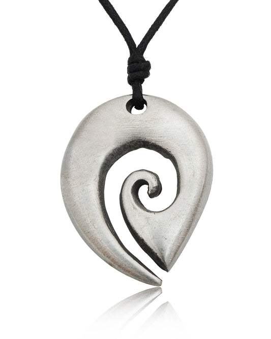 Flawless New Maori Fishing Hook Silver Pewter Charm Necklace Pendant Jewelry