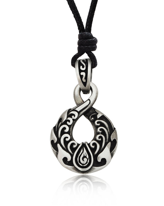 Pikorua Maori Silver Pewter Charm Necklace Pendant Jewelry