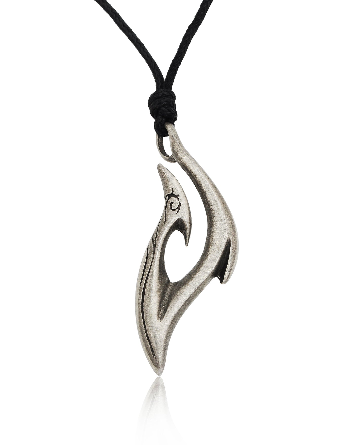 Lovely Maori Tribal Hook Silver Pewter Gold Brass Charm Necklace Pendant Jewelry