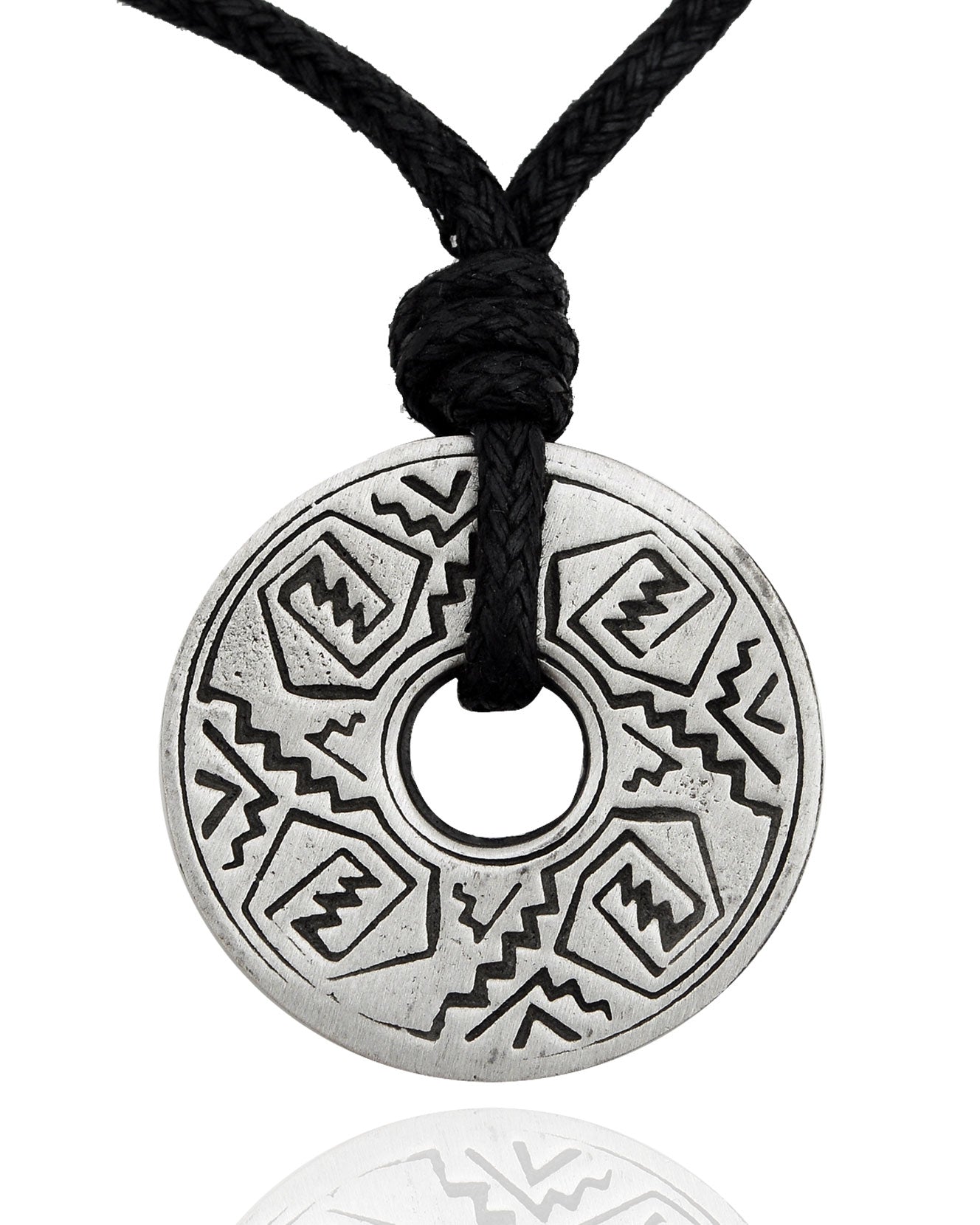 New Mayan Art Silver Pewter Charm Necklace Pendant Jewelry