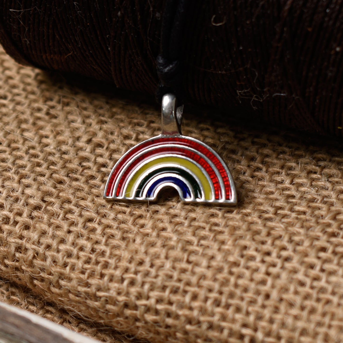 Lovely Rainbow Gay Marriage LGBT Silver Pewter Charm Necklace Pendant Jewelry