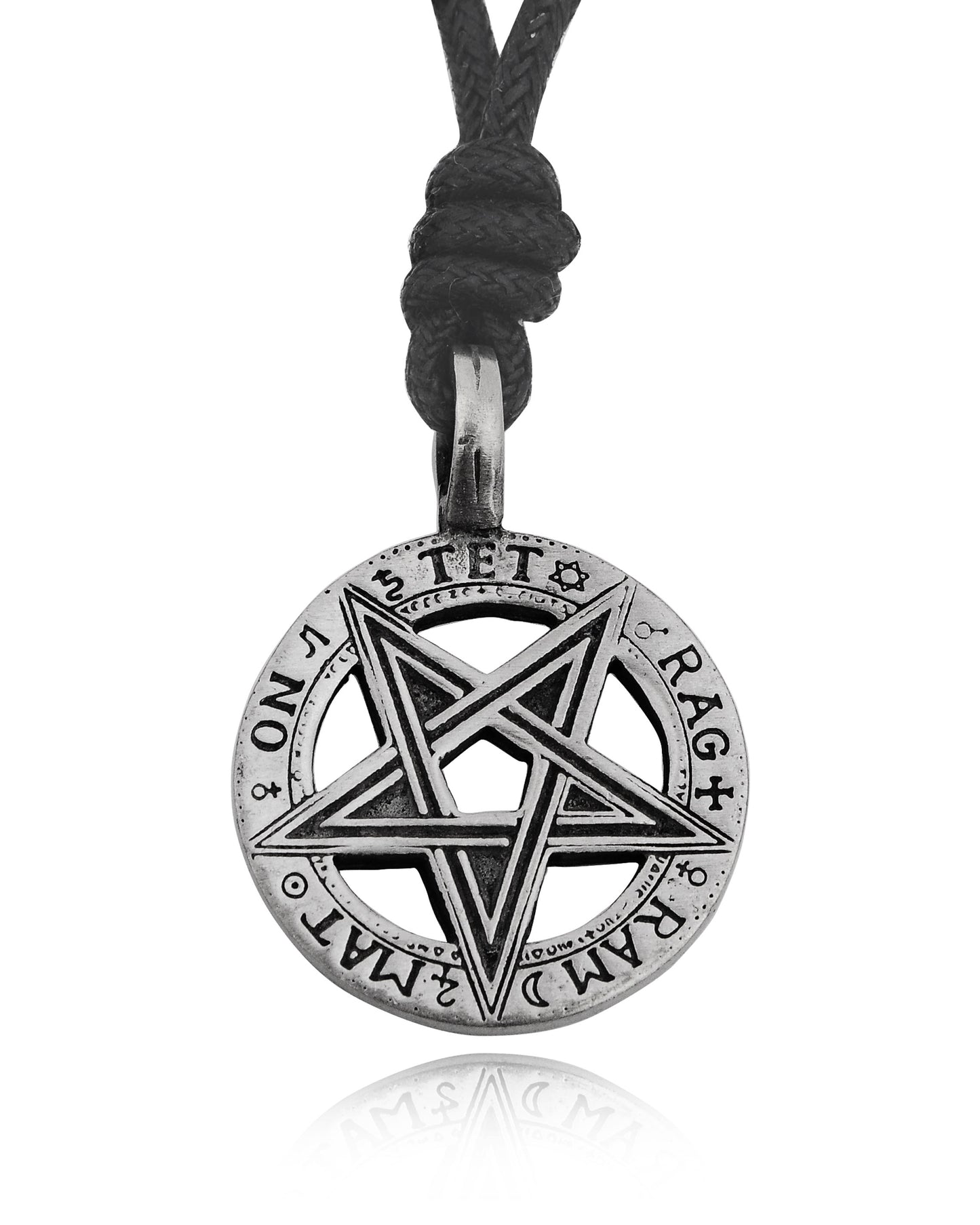 Lovely Pentagram 5 Pointed Star Silver Pewter Charm Necklace Pendant Jewelry