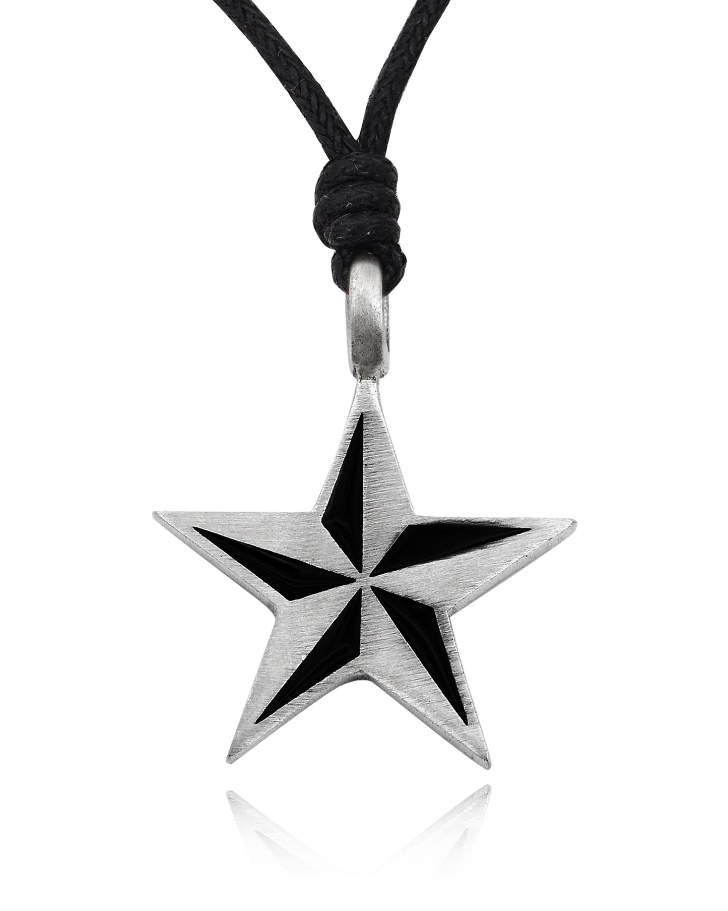 New 5-Pointed Star Silver Pewter Charm Necklace Pendant Jewelry