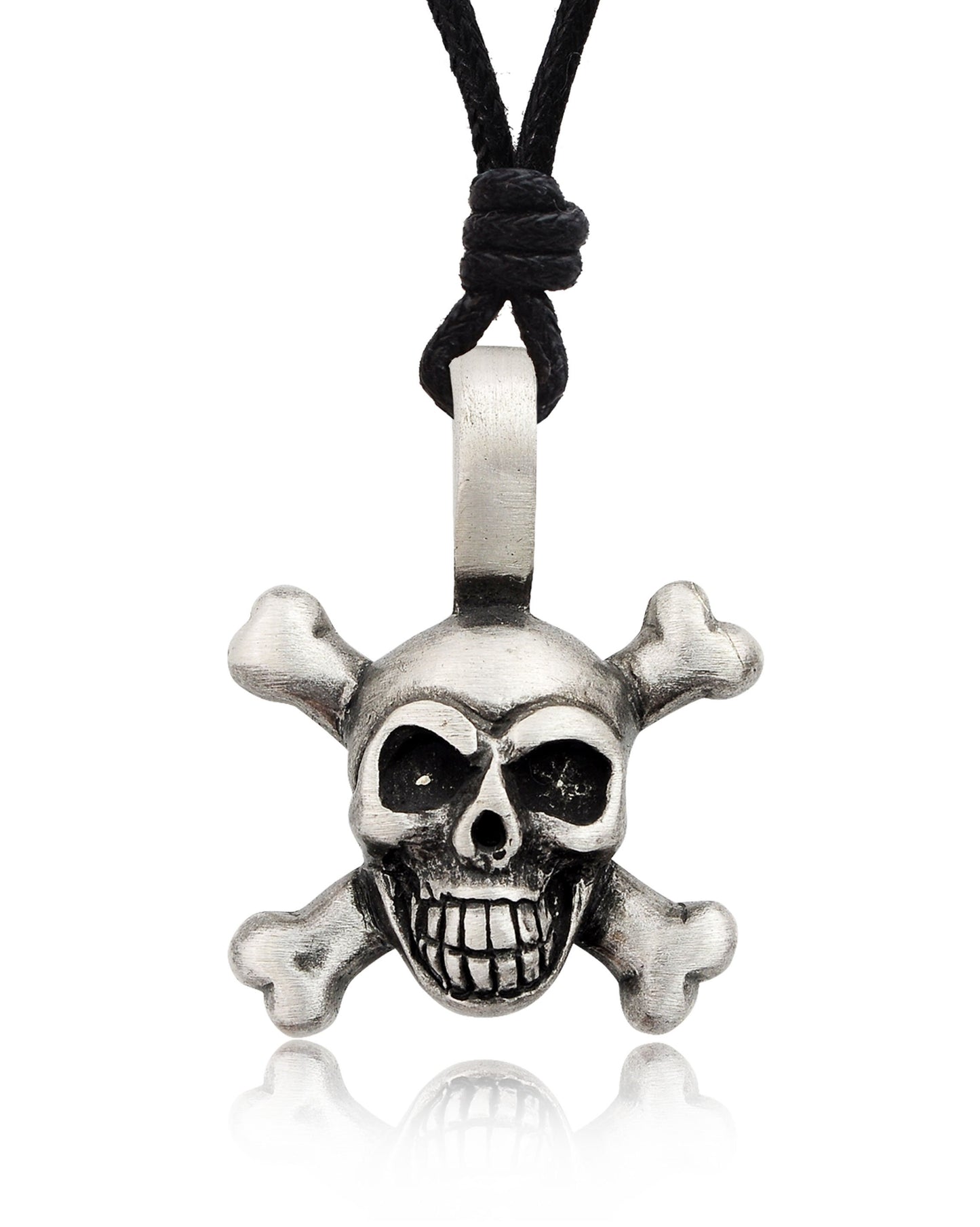 Skull Skeleton Silver Pewter Charm Necklace Pendant Jewelry