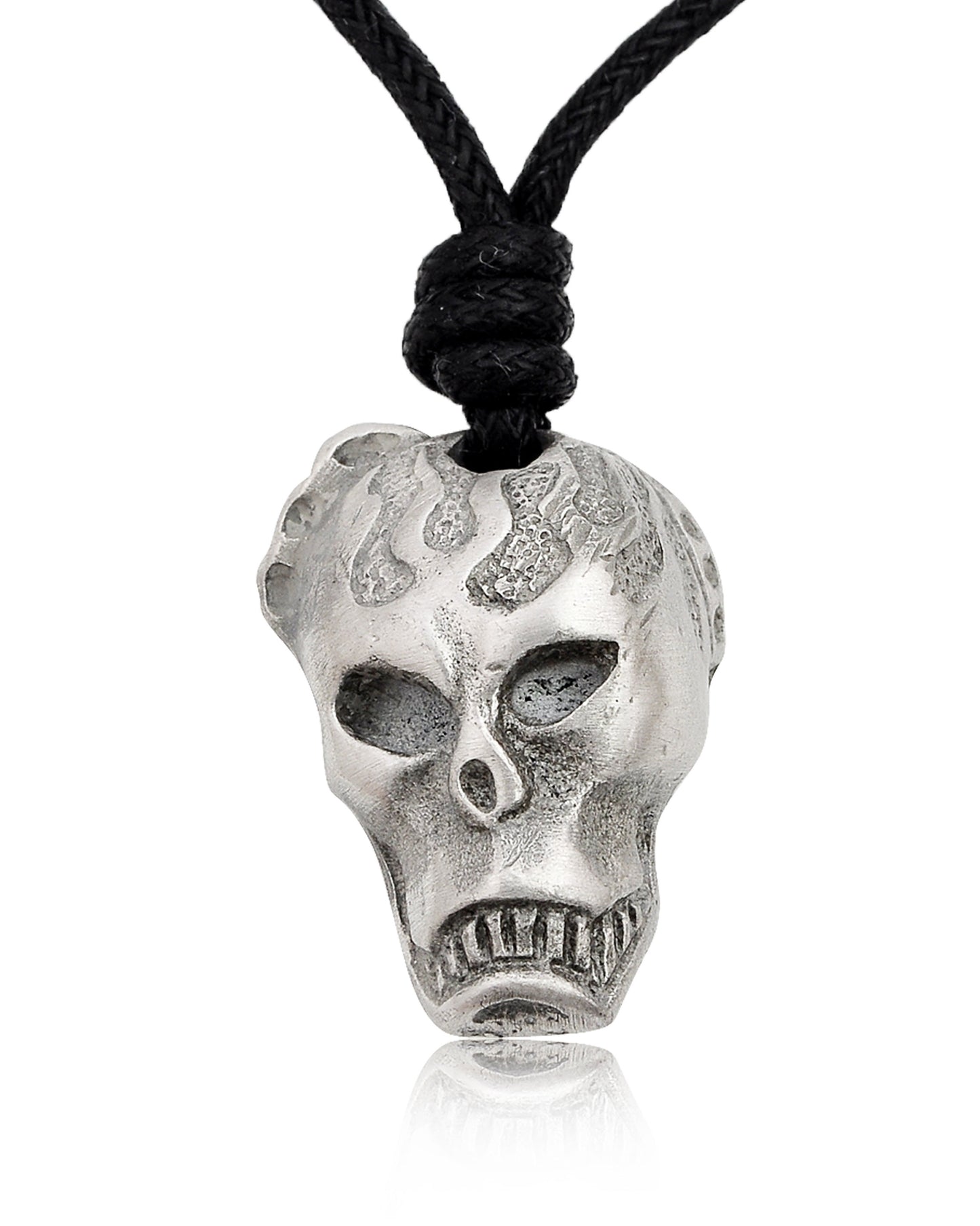 Gothic Skull Handmade Silver Pewter Gold Brass Necklace Pendant Jewelry
