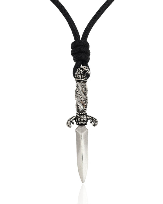 Sword Silver Pewter Charm Necklace Pendant Jewelry