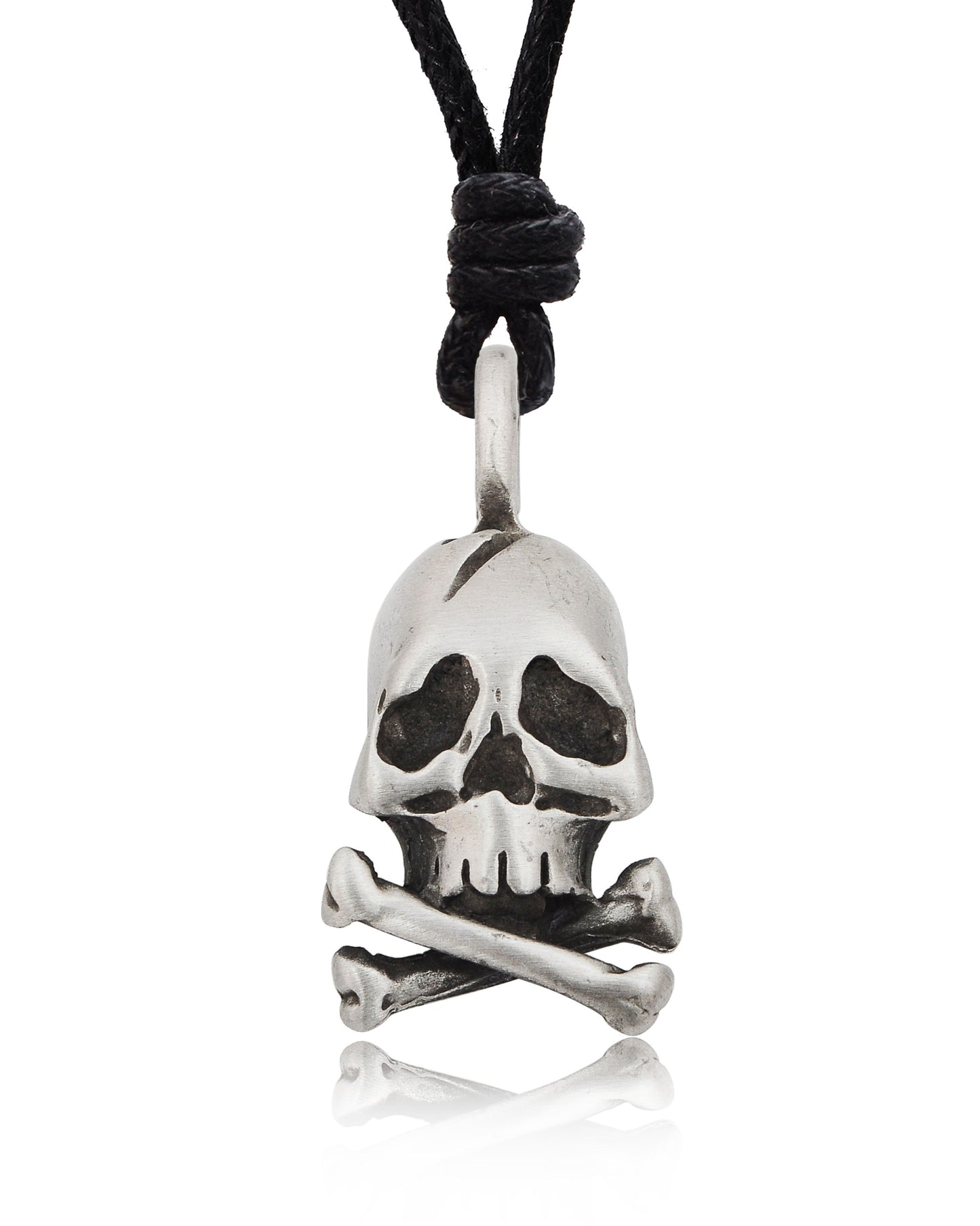 Skeleton Head Poison Silver Pewter Charm Necklace Pendant Jewelry