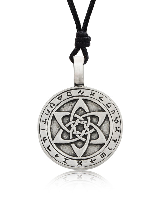 Celtic Sun Wheel Silver Pewter Charm Necklace Pendant Jewelry