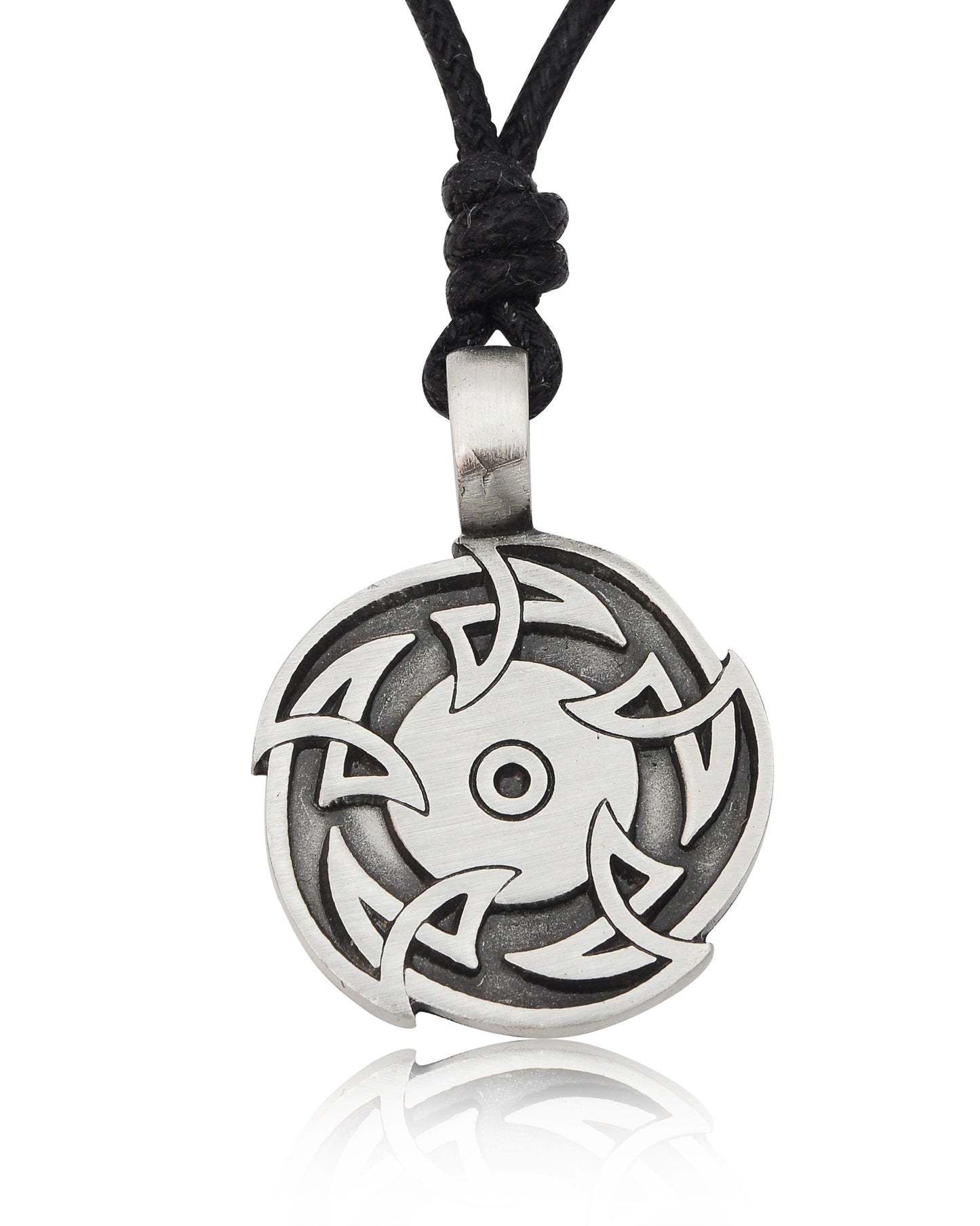 Triquetra Sun Wheel Silver Pewter Charm Necklace Pendant Jewelry
