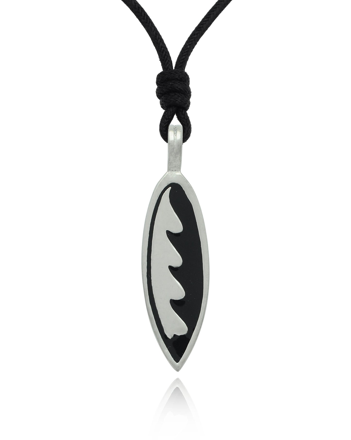 Surfboard Silver Pewter Charm Necklace Pendant Jewelry