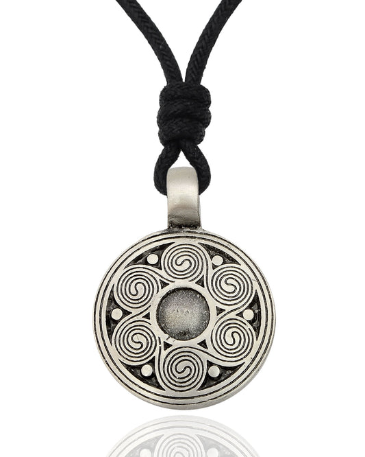 Trinity Spiral Celtic Silver Pewter Charm Necklace Pendant Jewelry