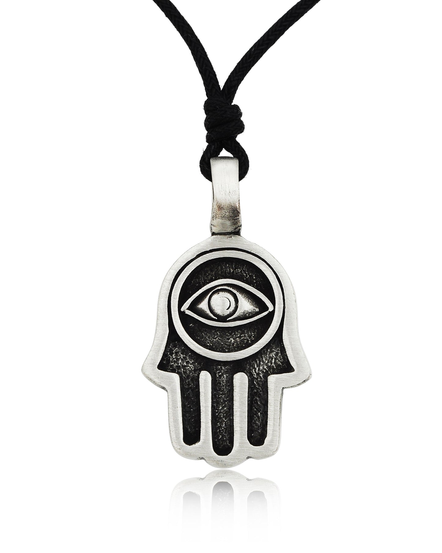 Hamsa Hand of God Silver Pewter Charm Necklace Pendant Jewelry