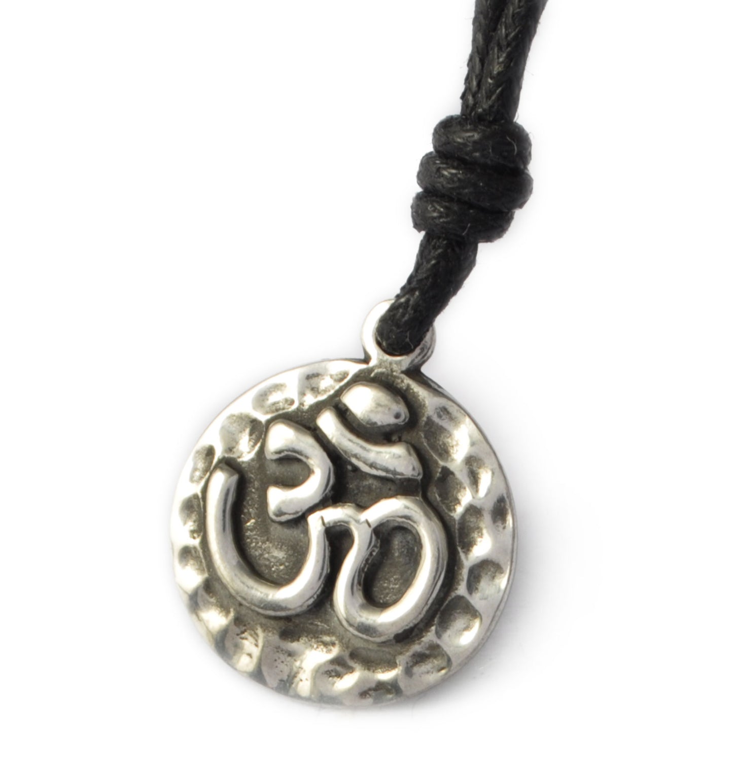 Hindu Word Om Silver Pewter Charm Necklace Pendant Jewelry