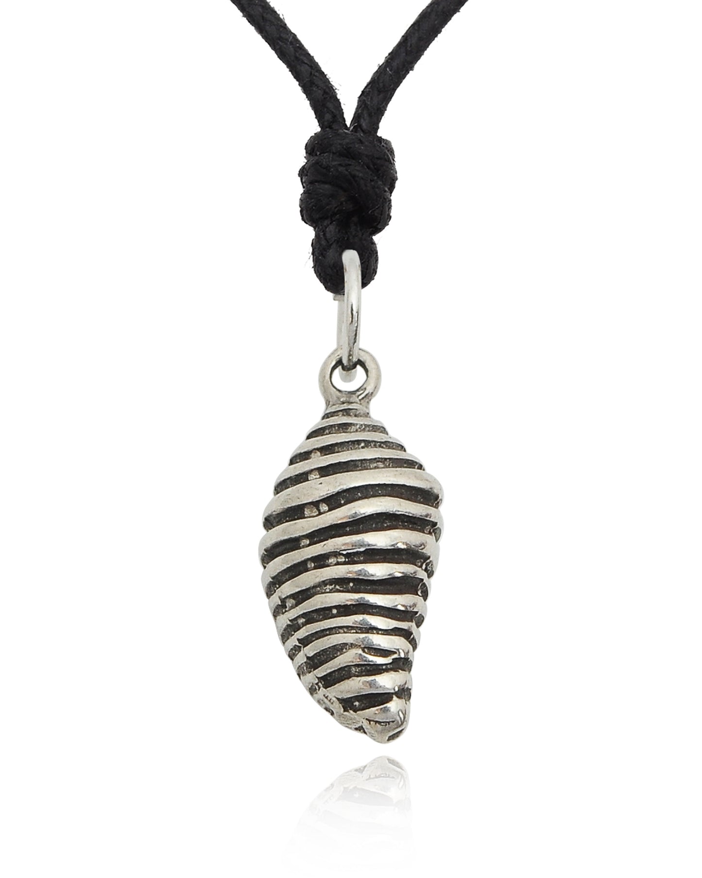 Mini Conch Seashell Silver Pewter Necklace Pendant Jewelry
