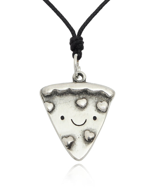 Pizza With Love Silver Pewter Gold Brass Necklace Pendant Jewelry