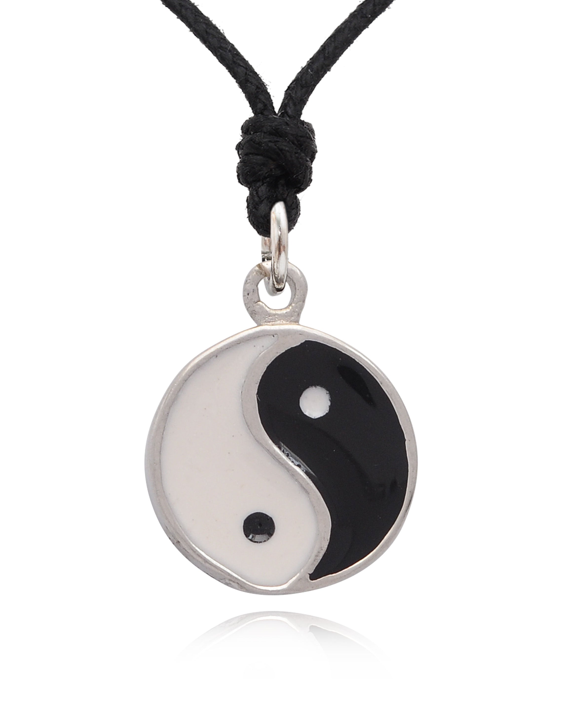 Yin Yang Japanese 92.5 Sterling Silver Charm Necklace Pendant Jewelry Vietsway