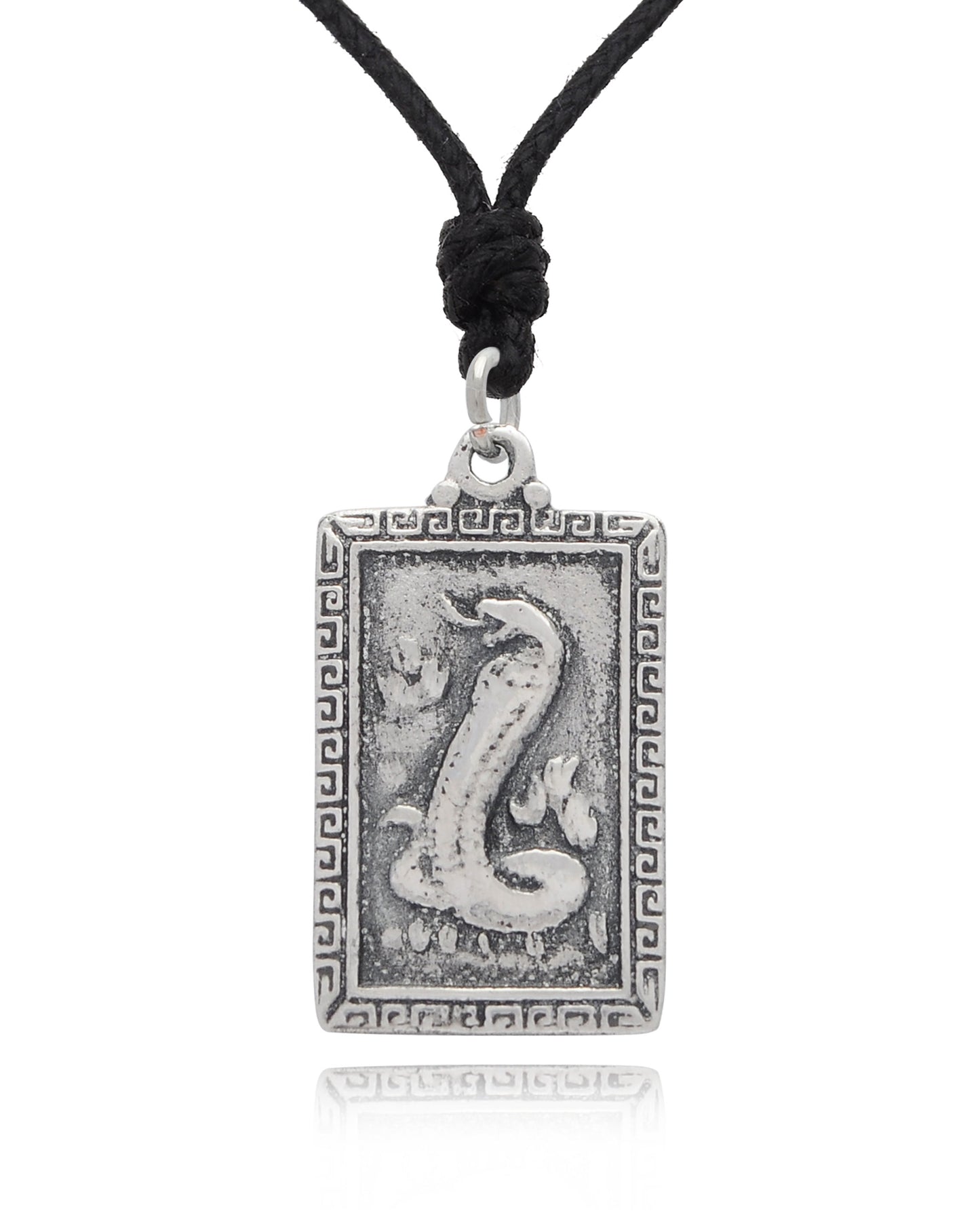 Rectangle Chinese Zodiac 92.5 Sterling Silver Pewter Gold Brass Necklace Pendant