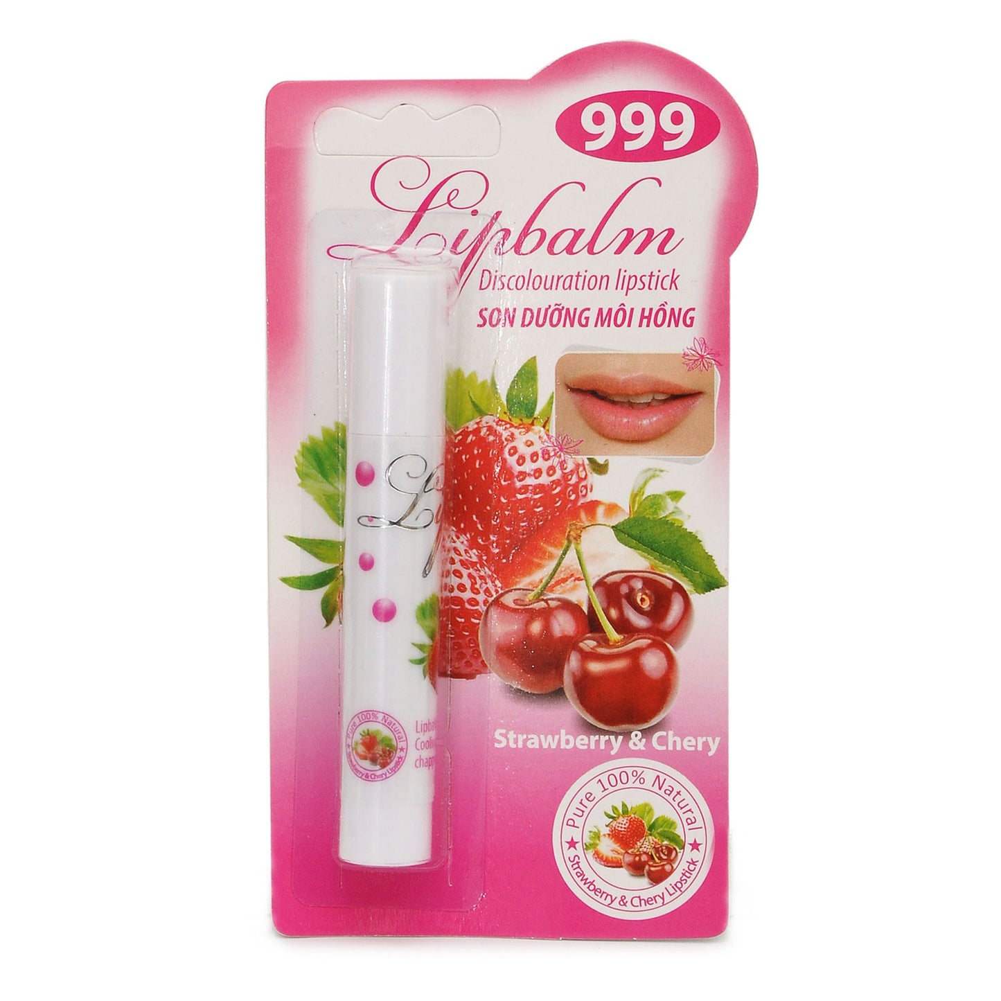 B.M.B Lipbalm - Capstick-Pure 100% Natural Coconut Oil Strwaberry Cherry