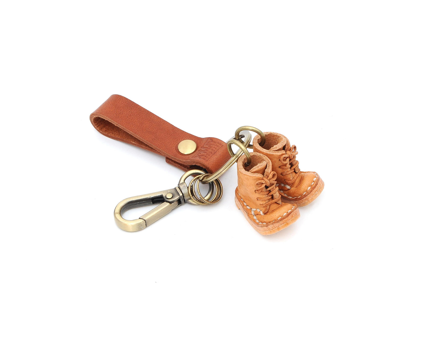 Genuine Leather Miniature Shoes Bag Cowboy Hat Boot Keychain Ring Handcrafted