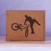 Men's Bmx And Mtb Rider Natural Genuine Leather Blocking Bifold Wallet MHLT_01_BRN