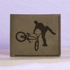 Men's Bmx And Mtb Rider Natural Genuine Leather Blocking Bifold Wallet MHLT_01_GRN