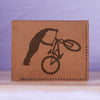 Men's Bmx And Mtb Rider Natural Genuine Leather Blocking Bifold Wallet MHLT_01_BRN