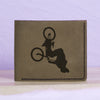 Men's Bmx And Mtb Rider Natural Genuine Leather Blocking Bifold Wallet MHLT_01_GRN