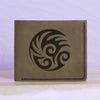Men's Yin Yang Handmade Genuine Leather Blocking Bifold Wallet MHLT_01_GRN