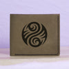Men's Yin Yang Handmade Genuine Leather Blocking Bifold Wallet MHLT_01_GRN