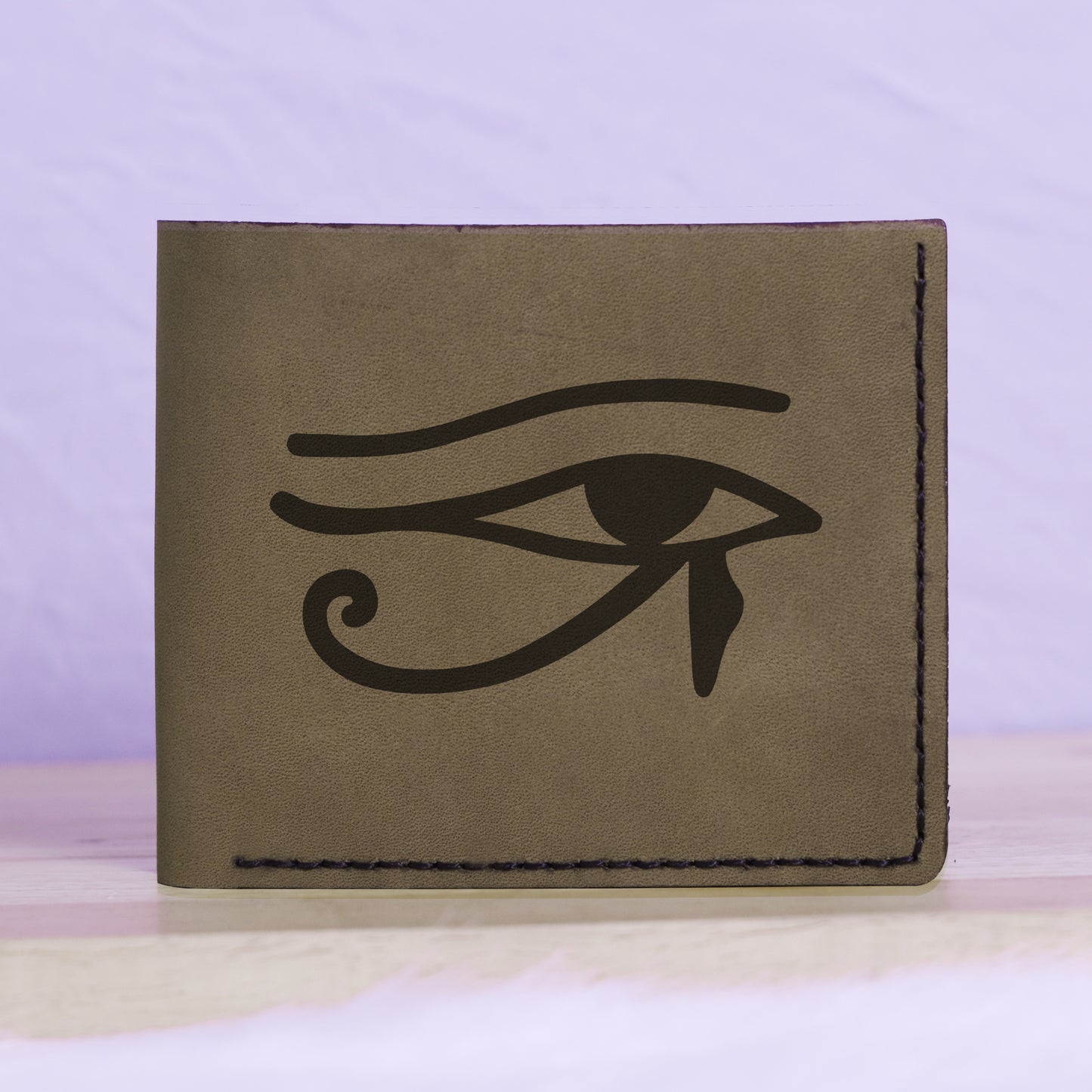 Men's The Eye Of Ra & Horus Genuine Leather Blocking Bifold Wallet MHLT_01_GRN