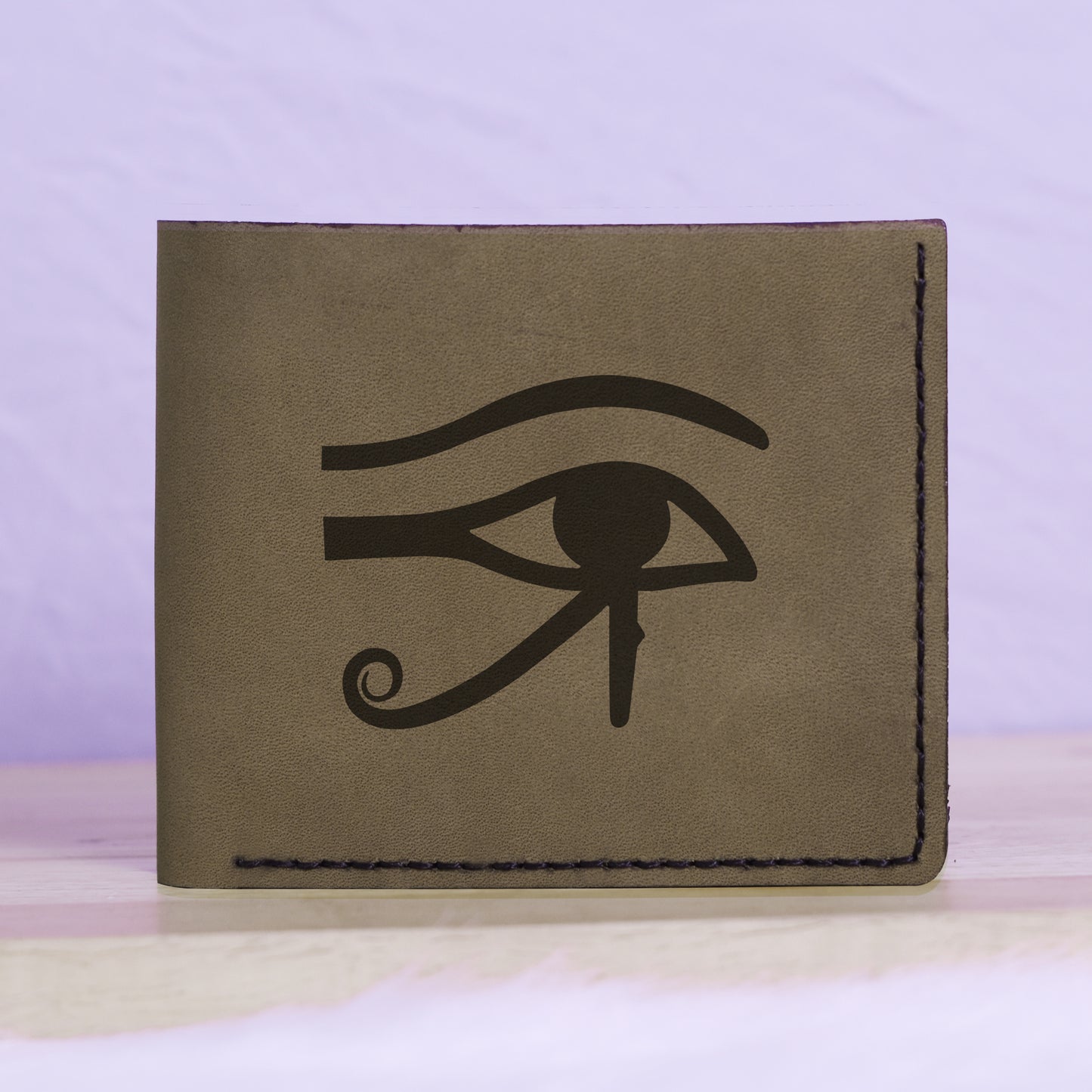 Men's The Eye Of Ra & Horus Genuine Leather Blocking Bifold Wallet MHLT_01_GRN