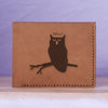 Men's Sharp Abstract Handmade Genuine Leather Blocking Bifold Wallet MHLT_01_BRN