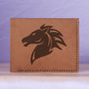 Men's Tribal Horse 1 Handmade Genuine Leather Blocking Bifold Wallet MHLT_01_BRN