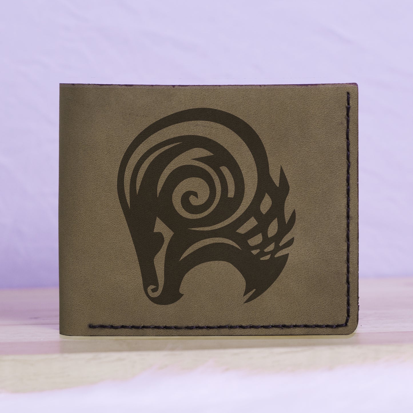 Men's Astrology Horoscope 2 Genuine Leather Blocking Bifold Wallet MHLT_01_GRN