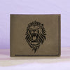 Men's Lion Tatoo Style Natural Genuine Leather Blocking Bifold Wallet MHLT_01_GRN