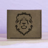 Men's Lion Tatoo Style Natural Genuine Leather Blocking Bifold Wallet MHLT_01_GRN