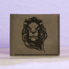 Men's Lion Tatoo Style Natural Genuine Leather Blocking Bifold Wallet MHLT_01_GRN