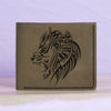 Men's Lion Tatoo Style Natural Genuine Leather Blocking Bifold Wallet MHLT_01_GRN