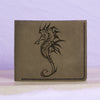 Men's Seahorse Abstract Natural Genuine Leather Blocking Bifold Wallet MHLT_01_GRN